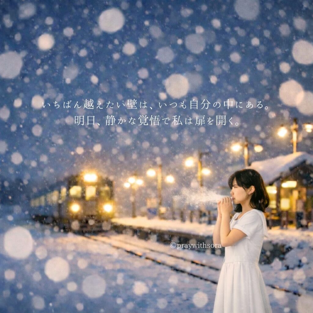 いちばん越えたい壁は、いつも自分の中にある。明日、静かな覚悟で私は扉を開く。