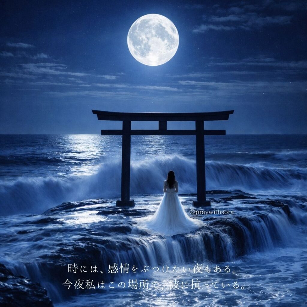 時には、感情をぶつけたい夜もある。今夜私はこの場所で、波に抗っている。