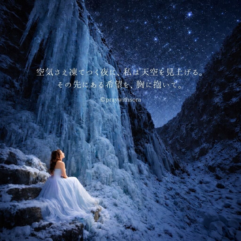 空気さえ凍てつく夜に、私は天空を見上げる。その先にある希望を、胸に抱いて。